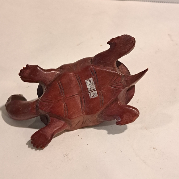 3 Vintage Exotic Rosewood and wood Hand Carved  Turtle Tortoise Figurines - Picture 12 of 14